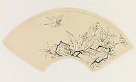 Butterfly, Bamboo, Flowers, and Rock, after Chen Hongshou, Xie Zhiliu Chinese, Drawing; pencil and ink on tracing paper, China
