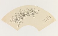 Flowering Branch and Poem, after Yun Shouping, Xie Zhiliu  Chinese, Drawing; ink on tracing paper, China