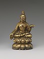 Seated Buddha, Brass inlaid with copper and silver, India (Kashmir region)