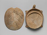 "Inkstone" and cover in the shape of a turtle, Earthenware, China