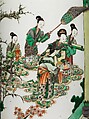 Vase with Immortals Offering the Peaches of Longevity, Porcelain, overglaze enamels, China