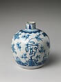 Jar decorated with auspicious characters amid plants, Porcelain painted in underglaze cobalt blue (Jingdezhen ware), China