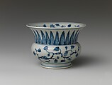 Jar with Scrolling Vine and Gourds, Porcelain painted with cobalt blue under transparent glaze (Jingdezhen ware), China