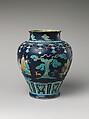 Jar with immortals, Porcelain with raised slip and enamels (Jingdezhen ware), China