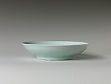 Dish with Carved Decoration of Character for Longevity (Shou), Porcelain with celadon glaze, China