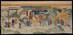 Panel with birthday celebration, Silk tapestry (kesi), China