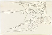 Flying Celestial (Apsara) with Musical Instrument, Xie Zhiliu Chinese, Unmounted drawing; ink on glassine, China