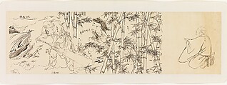 Bodhidharma and Luohans, after Liang Kai's "Eight Eminent Monks", Xie Zhiliu Chinese, Drawing; ink on transparent paper, China