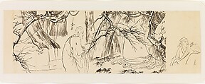 Bodhidharma and Luohans, after Liang Kai's "Eight Eminent Monks", Xie Zhiliu Chinese, Drawing; ink on transparent paper, China
