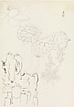 Lotus, Rock, and Flower Study, after Chen Hongshou, Xie Zhiliu Chinese, Drawing; ink on paper, China