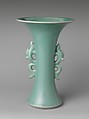 Vase in Shape of Archaic Chinese bronze, Porcelain with celadon glaze (Hizen ware, Nabeshima type), Japan