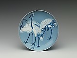 Dish with Cranes, Porcelain with celadon and iron glazes and underglaze blue decoration (Hizen ware, Nabeshima type), Japan