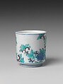 One of Three Cups with Floral Designs, from a Set of Twenty, Porcelain with underglaze blue and overglaze enamels (Hizen ware, Nabeshima type), Japan