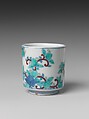 One of Three Cups with Floral Designs, from a Set of Twenty, Porcelain with underglaze blue and overglaze enamels (Hizen ware, Nabeshima type), Japan