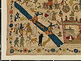 Rumal with Scenes from the Ramayana, Cotton with silk, tinsel, and metal embroidery, India (Jammu and Kashmir)
