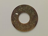 Annular Disk with Carved Designs, Jade (nephrite), China