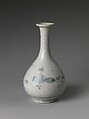 Wine Bottle with Flowers and Grasses, Porcelain with underglaze blue decoration (Hizen ware, early Imari type), Japan