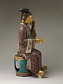 Seated Figure (one of a pair), Cloisonné enamel, China