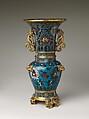 Vase with lotus scrolls, Cloisonné enamel, gilt bronze mounts, China