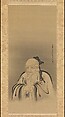 Portrait of Emperor Shennong, Kano Tan&#39;yū (Japanese, 1602–1674), One from a set of three hanging scrolls; ink and color on silk, Japan
