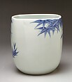 Water Jar (Mizusashi) with Bamboo, Porcelain painted with cobalt blue under a transparent glaze (Hirado ware), Japan