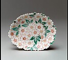 Dish with Cherry Blossoms, Porcelain with overglaze polychrome enamels (Hizen ware, Nabeshima type), Japan
