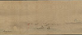 Eight Views of the Xiao and Xiang Rivers, Kano Tsunenobu (Japanese, 1636–1713), Handscroll; ink and color on silk, Japan