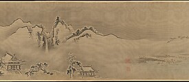 Eight Views of the Xiao and Xiang Rivers, Kano Tsunenobu (Japanese, 1636–1713), Handscroll; ink and color on silk, Japan