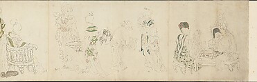 In the Palace, Unidentified artist  , 20th century, Handscroll; ink and color on paper, Japan