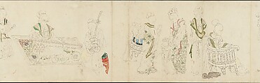 In the Palace, Unidentified artist  , 20th century, Handscroll; ink and color on paper, Japan