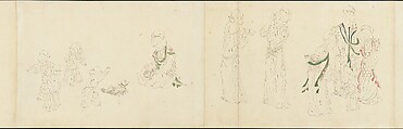 In the Palace, Unidentified artist  , 20th century, Handscroll; ink and color on paper, Japan
