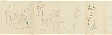 In the Palace, Unidentified artist  , 20th century, Handscroll; ink and color on paper, Japan