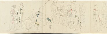 In the Palace, Unidentified artist  , 20th century, Handscroll; ink and color on paper, Japan