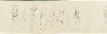 In the Palace, Unidentified artist  , 20th century, Handscroll; ink and color on paper, Japan