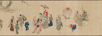 Festival Scenes, Handscroll; ink and color on silk, Japan