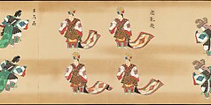 Bugaku Imperial Court Dance, Handscroll from set of two; ink, color, and gold on paper, Japan