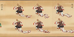 Bugaku Imperial Court Dance, Handscroll from set of two; ink, color, and gold on paper, Japan