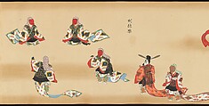 Bugaku Scroll, Handscroll from set of two; ink, color, and gold on paper, Japan
