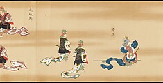 Bugaku Scroll, Handscroll from set of two; ink, color, and gold on paper, Japan