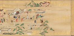 Street Scenes in Kyoto, Handscroll; ink and color on paper, Japan