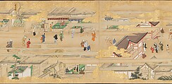 Street Scenes in Kyoto, Handscroll; ink and color on paper, Japan