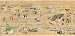 Street Scenes in Kyoto, Handscroll; ink and color on paper, Japan