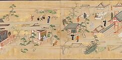 Street Scenes in Kyoto, Handscroll; ink and color on paper, Japan