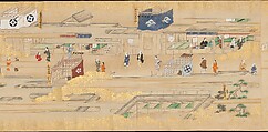 Street Scenes in Kyoto, Handscroll; ink and color on paper, Japan