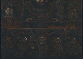 Mahakala, Protector of the Tent, Distemper and gold on blue silk, Tibet