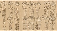 Scroll of Mudras, Handscroll; ink on paper, Japan