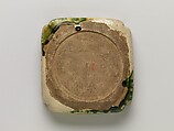 Square Dish with Abstract Motifs, Shuntai (Japanese, 1799–1878), Glazed stoneware (Seto ware, Oribe Revival type), Japan
