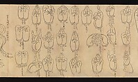 Scroll of Mudras, Handscroll; ink on paper, Japan