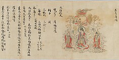 Scroll 9 of Collected Iconography (Zuzōshō): Ten (Devas), Handscroll; ink and color on paper, Japan