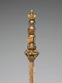 Ritual staff, Iron damascened with gold and silver, China